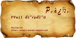 Pfeil Árpád névjegykártya